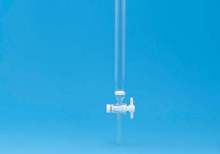 Open chromatography tube with PTFE valve (with filter)